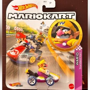Hot Wheels Mario Kart Die Cast Car Wario Standard Kart